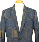着物ジャケット ネイビー・亀甲柄 大島紬 L23-07