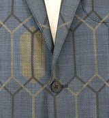 着物ジャケット ネイビー・亀甲柄 大島紬 L23-07