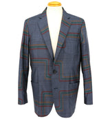 着物ジャケット ネイビー・線模様 大島紬 XL23-03