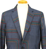 着物ジャケット ネイビー・線模様 大島紬 XL23-03