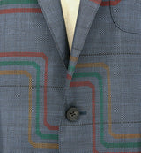 着物ジャケット ネイビー・線模様 大島紬 XL23-03