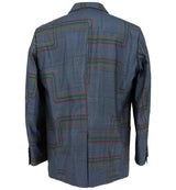 着物ジャケット ネイビー・線模様 大島紬 XL23-03