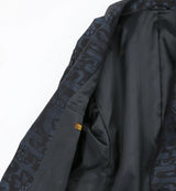 着物ジャケット ネイビー・波の模様 大島紬 XL23-04