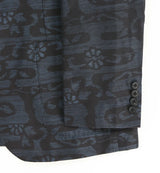 着物ジャケット ネイビー・波の模様 大島紬 XL23-04