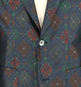 着物ジャケット ダークグリーン・花柄 大島紬 TM23-01