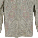 着物アロハシャツ 長袖 アイボリー・花柄 大島紬 L23-69