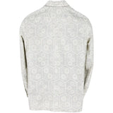 着物シャツ 長袖 白・亀甲と菊 大島紬 L23-71