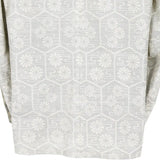 着物シャツ 長袖 白・亀甲と菊 大島紬 L23-71