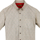 着物シャツ アイボリー・シンプルな文様 大島紬 L23-35