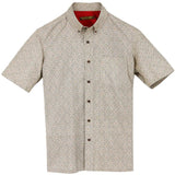 着物シャツ アイボリー・シンプルな文様 大島紬 L23-35