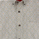 着物シャツ アイボリー・シンプルな文様 大島紬 L23-35