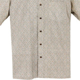 着物シャツ アイボリー・シンプルな文様 大島紬 L23-35