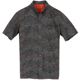 着物シャツ ブラック・植物の文様 大島紬 L23-43