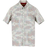 着物シャツ グレー・お花柄 大島紬 L23-56