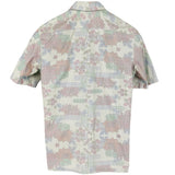 着物シャツ グレー・お花柄 大島紬 L23-56