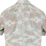 着物シャツ グレー・お花柄 大島紬 L23-56