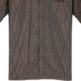 着物シャツ ブラウン・菱形 大島紬 L23-62