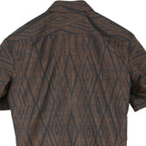 着物シャツ ブラウン・菱形 大島紬 L23-62