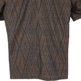 着物シャツ ブラウン・菱形 大島紬 L23-62