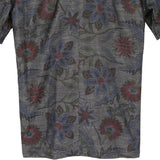 着物シャツ ダークグレー・花柄 大島紬 L23-66