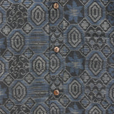 着物シャツ ブルーグレー・蜀江柄 大島紬 L23-67