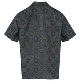 着物シャツ ブルーグレー・蜀江柄 大島紬 L23-67