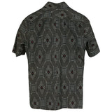 着物リメイクシャツ ダークグレー・蜀江柄 大島紬 L26-01