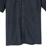 着物リメイクシャツ ダークネイビー・小紋様 大島紬 L26-02