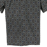 着物リメイクシャツ グレー・亀甲柄 大島紬 L26-03