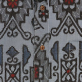 着物シャツ 水色・龍郷 花柄 大島紬 XL23-38