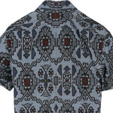 着物シャツ 水色・龍郷 花柄 大島紬 XL23-38