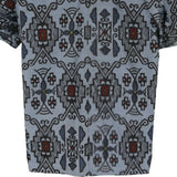 着物シャツ 水色・龍郷 花柄 大島紬 XL23-38