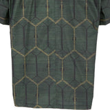 着物シャツ グリーン・亀甲柄 大島紬 XL23-74