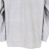 着物シャツ 長袖 淡い青・細かい文様 大島紬 XL23-80