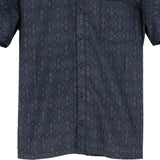 着物リメイクシャツ ネイビー・和柄 大島紬 XL26-03