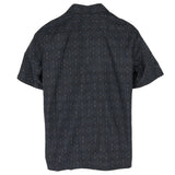 着物リメイクシャツ ネイビー・和柄 大島紬 XL26-03