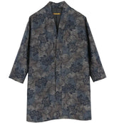 着物羽織コート・ガウン チャコールグレー・牡丹の花 23-1