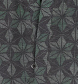 着物羽織コート・ガウン 深緑・麻の葉模様 23-2
