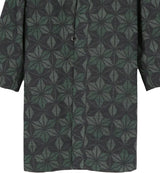 着物羽織コート・ガウン 深緑・麻の葉模様 23-2