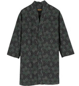 着物羽織コート・ガウン 深緑・麻の葉模様 23-2