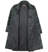 着物羽織コート・ガウン 深緑・麻の葉模様 23-2