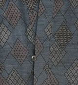 着物羽織コート・ガウン ネイビー・格子柄 23-4