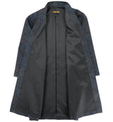 着物羽織コート・ガウン ネイビー・格子柄 23-4