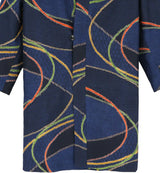 着物羽織コート・ガウン 濃紺・波模様 23-5