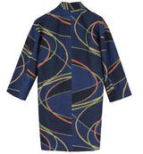 着物羽織コート・ガウン 濃紺・波模様 23-5