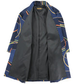 着物羽織コート・ガウン 濃紺・波模様 23-5