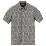 着物アロハシャツ グレー・亀甲柄 L22-29