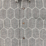 着物アロハシャツ グレー・亀甲柄 L22-29