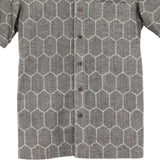 着物アロハシャツ グレー・亀甲柄 L22-29