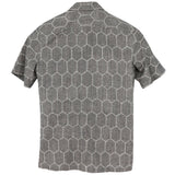 着物アロハシャツ グレー・亀甲柄 L22-29